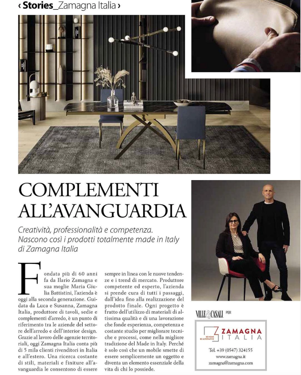 Ville & casali editorial on Zamagna magazine